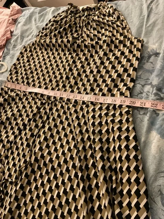 Diane Von Furstenberg SALLY SQUARE SHIFT Black and Cream Geometric Maxi Dress 👗 - Picture 13 of 15